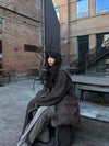 Mutedance 24 Autumn and Winter Collarless Belt Wool Coat MD-MD24FW39-BROWN